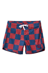 Seaesta Scallop Retro Flare Boardshort / Nautical Checks / Navy Blue + Red
