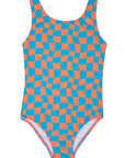 Wavy Checks Swimsuit / Coral