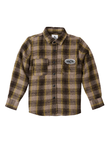 Patch Flannel Shirt / Youth / Charcoal