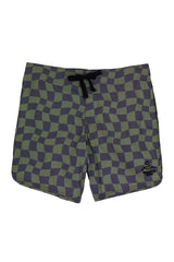 Seaesta Surf Boys Boardshorts – Scallop Retro Flare in Wavy Checks Pine