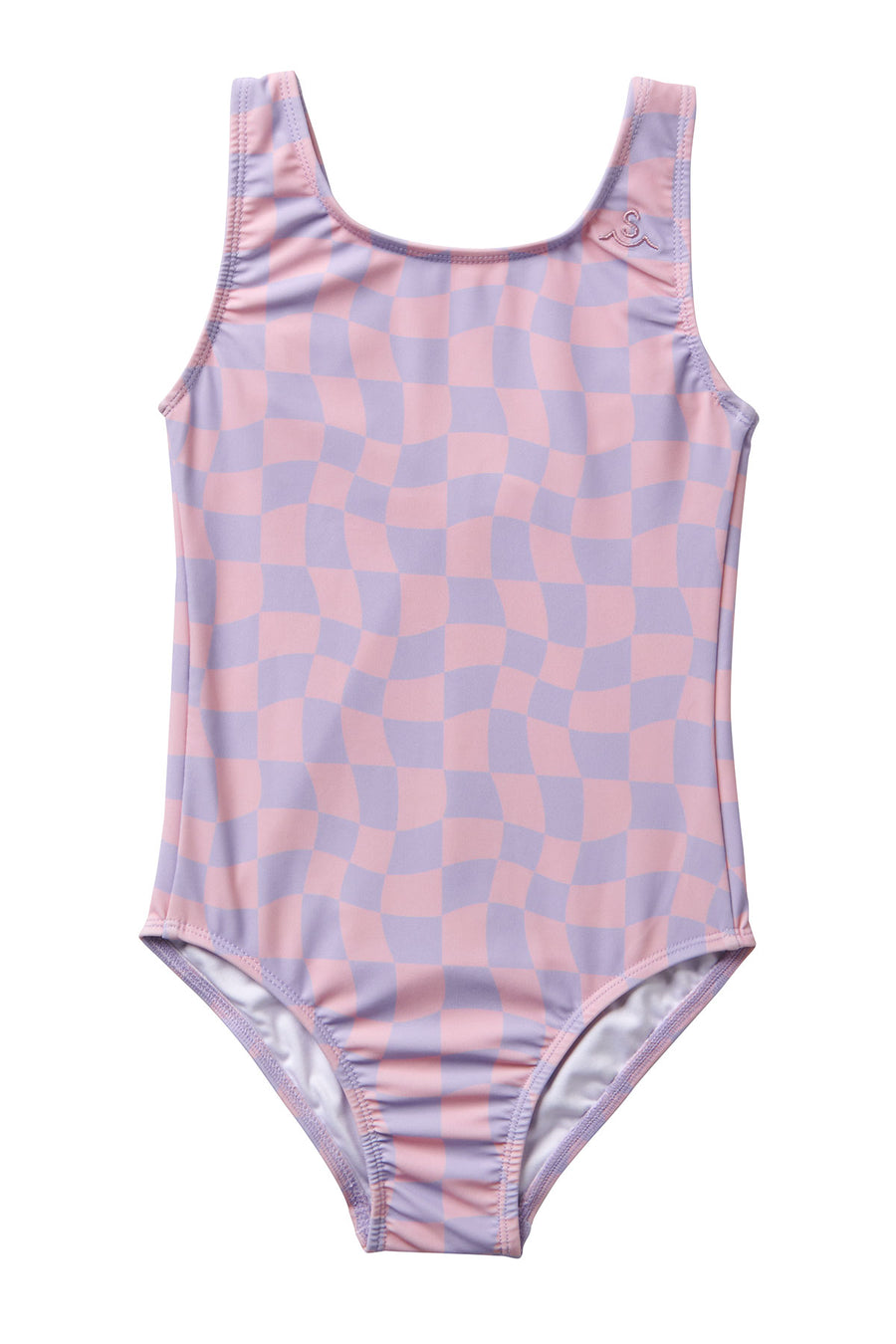 Wavy Checks Swimsuit / Lavender