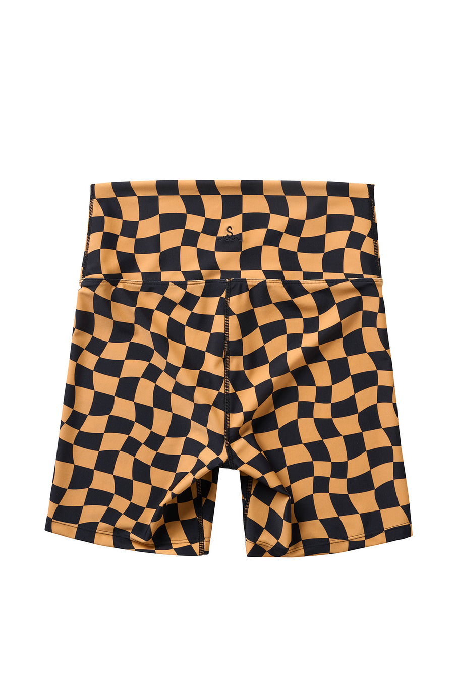 Women's Bike Shorts / Wavy Checks / Cocoa