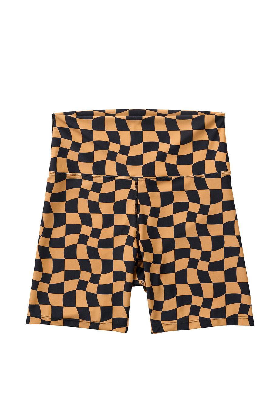 Women's Bike Shorts / Wavy Checks / Cocoa