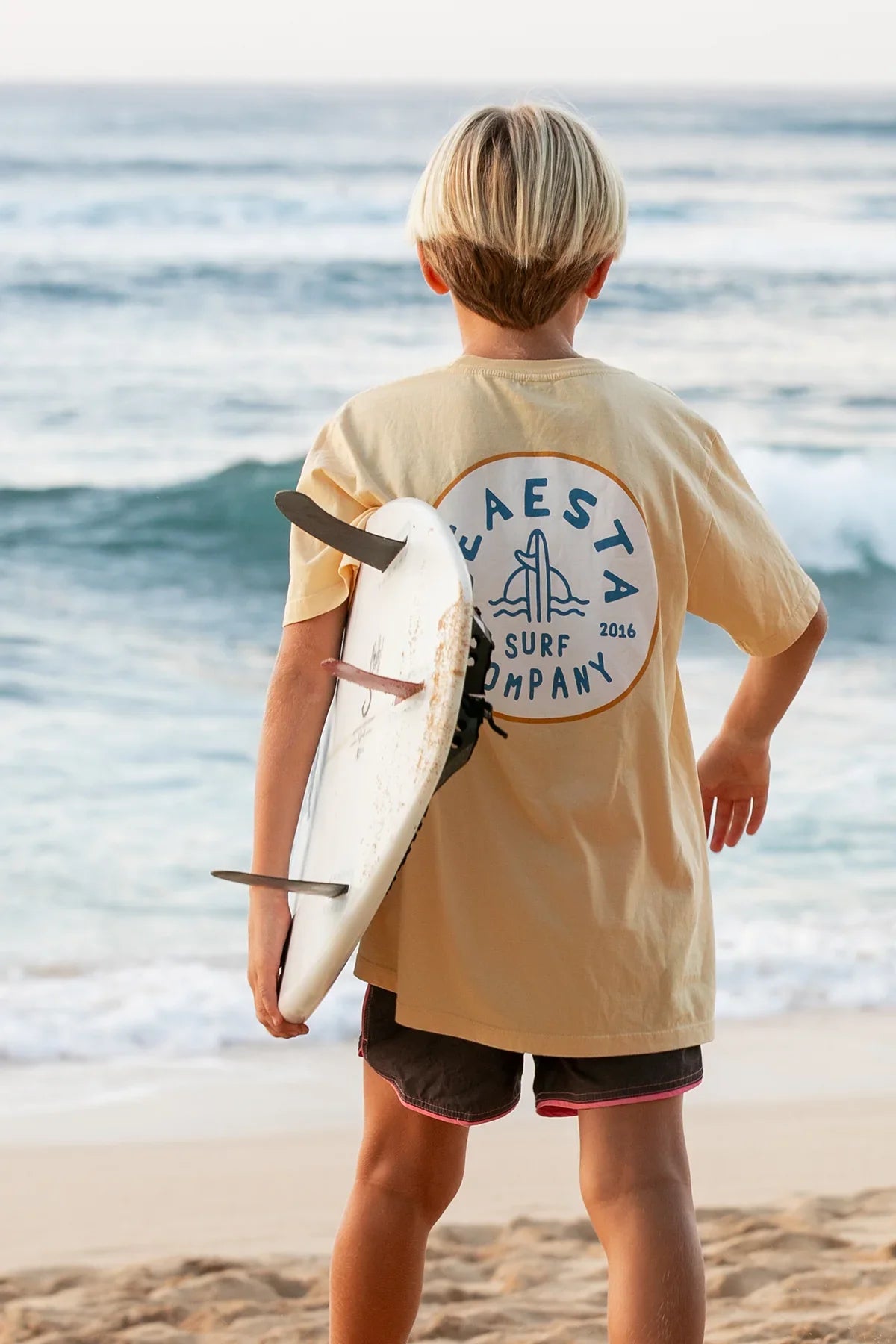 Seaesta Surf Co / Shoreline Tee / Faded Mustard Yellow / Youth