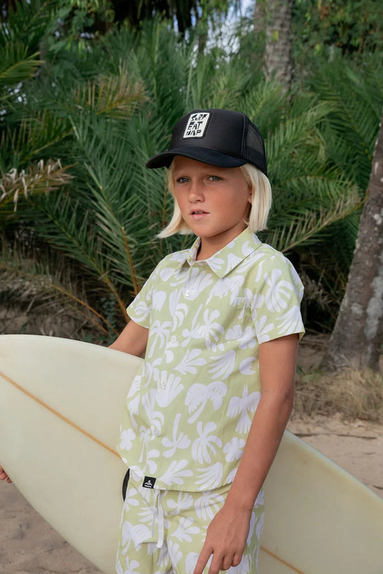 Surf is UP Button-Up Waimea Boys Shirt