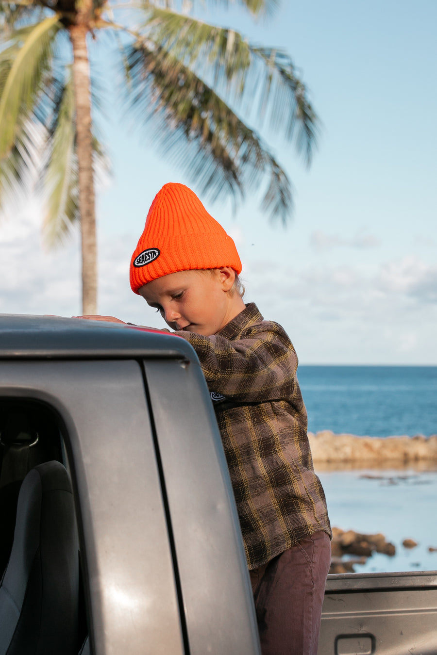 Patch Beanie / Youth / Papaya