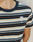 Palm Stripe Tee / Navy