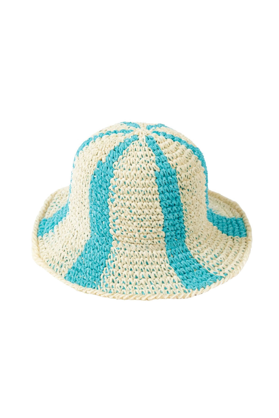 Striped Sun Hat / Ocean Blue