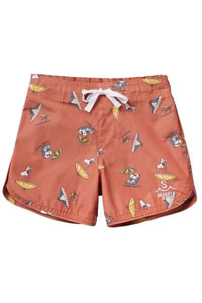 ★SURFEA★ CHARLIE BOTTOMBLUE Seaesta Surf x Peanuts® Snoopy Boys Boardshorts – Scallop