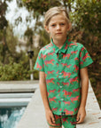 Zébre Button Up Shirt / KIDS / Emerald