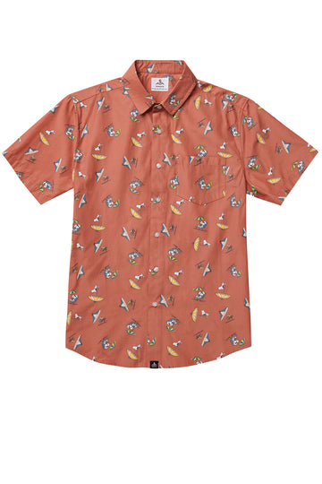 SEAESTA SURF X PEANUTS® SNOOPY SHADE BUTTON UP SHIRT / ADULT / CLAY