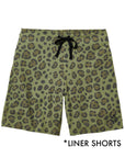 Men's Boardshorts / Calico Crab / Army / with LINER