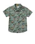 Seaesta Surf x SpongeBob® Tropical Button Up Shirt / KIDS / Plankton Green