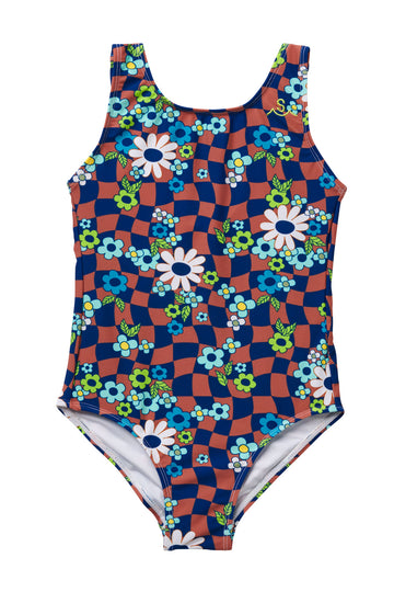 Sunny Days Checks / Swimsuit / Navy