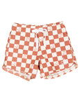 Seaesta Surf x Peanuts® Checkerboard Boardshorts / Burnside Terracotta