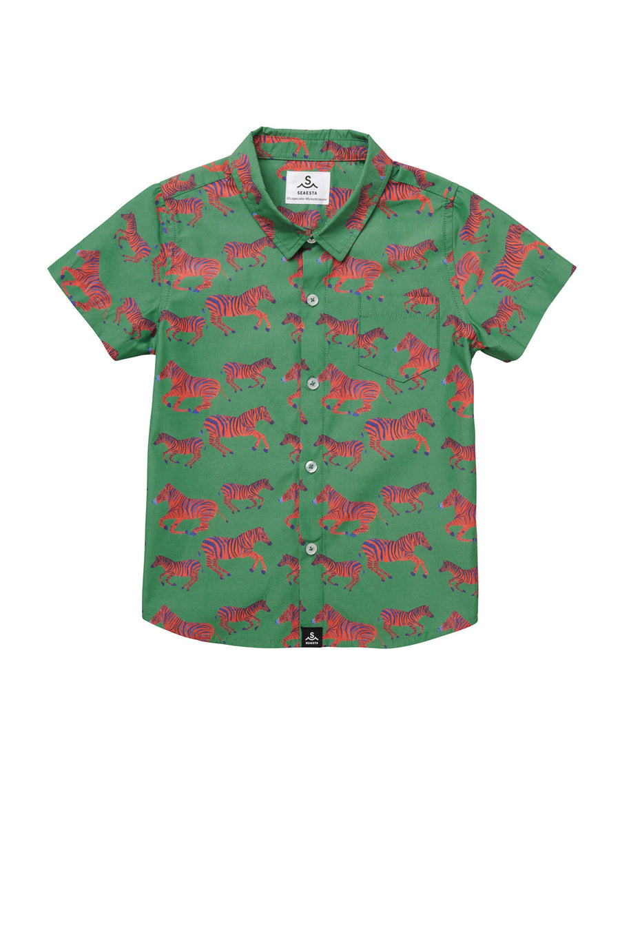 Zébre Button Up Shirt / KIDS / Emerald
